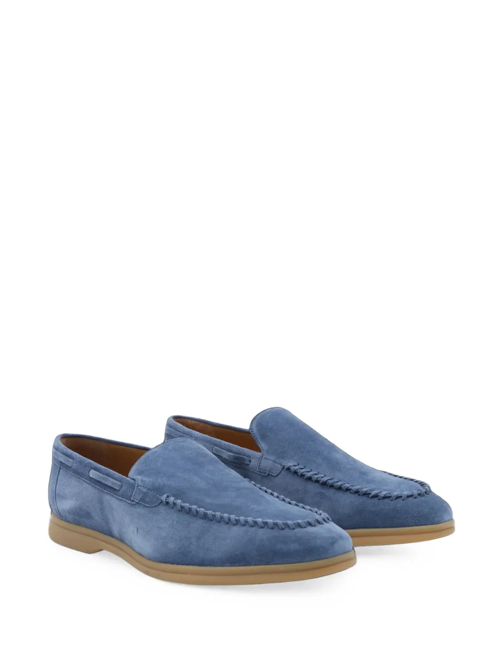 Eleventy suede slip-on loafers Blauw