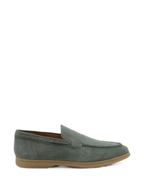 Eleventy whipstitch suede loafers