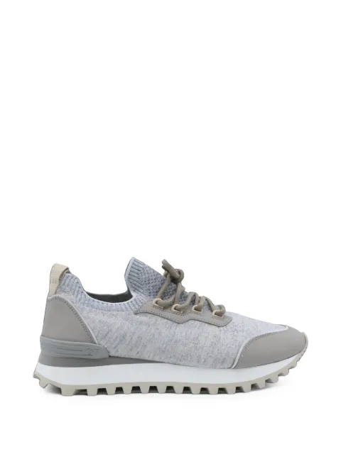 Eleventy panelled knit sneakers