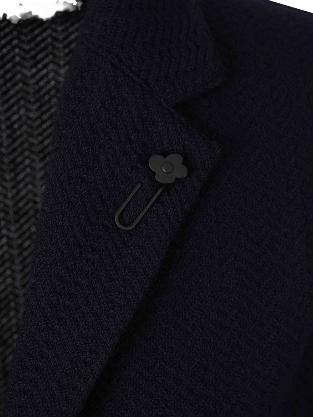 Lardini herringbone-knit virgin wool jacket Blauw