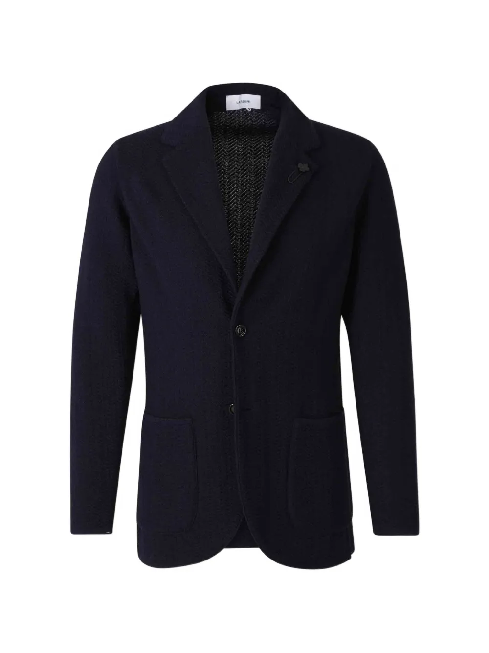 Lardini herringbone-knit virgin wool jacket Blauw