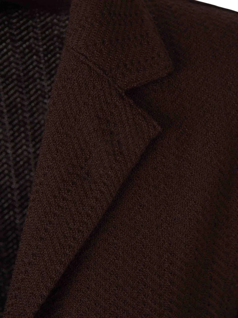 Lardini Gebreid jack met visgraatpatroon Bruin