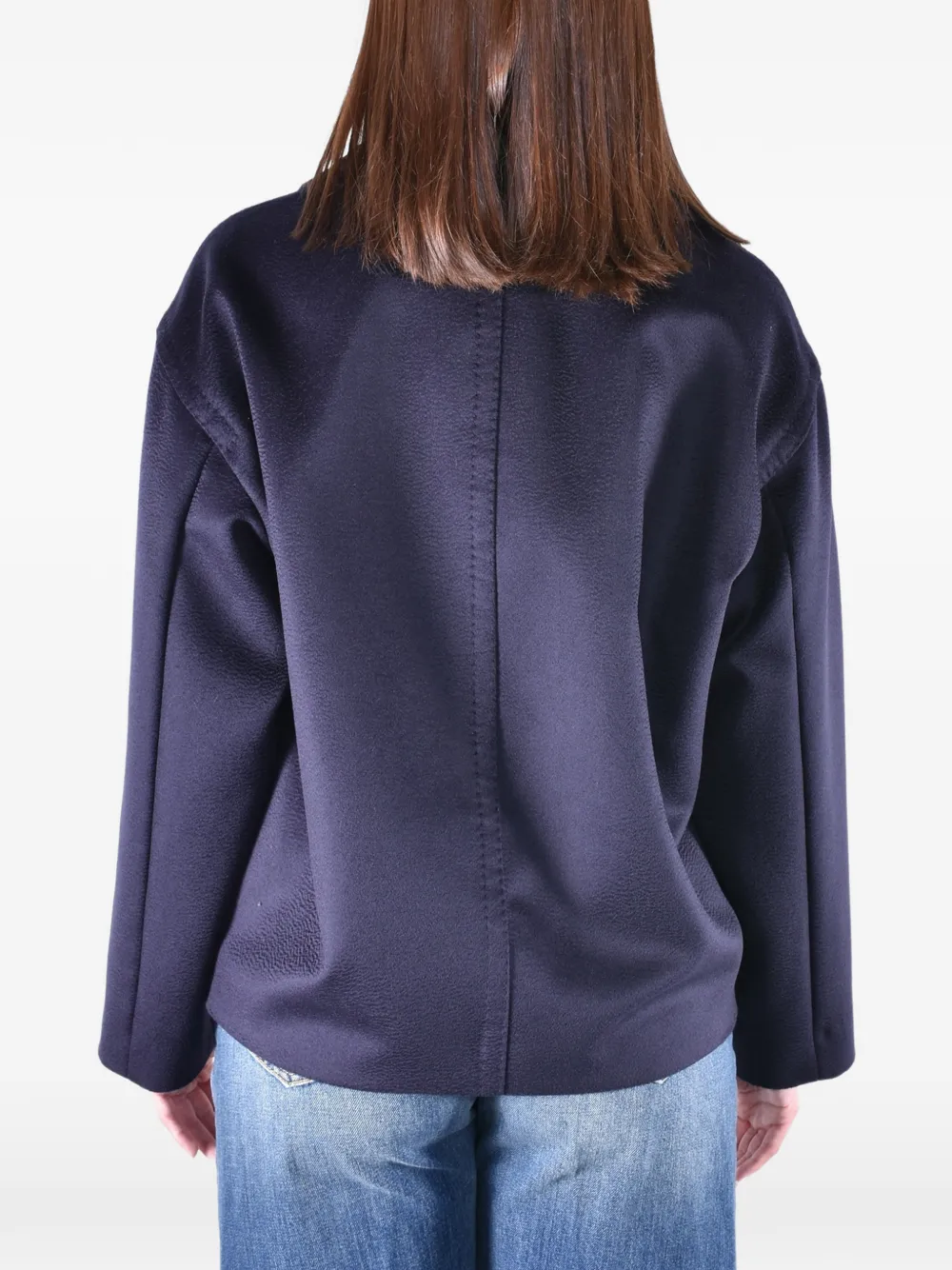 Max Mara Jas met dubbele rij knopen Blauw