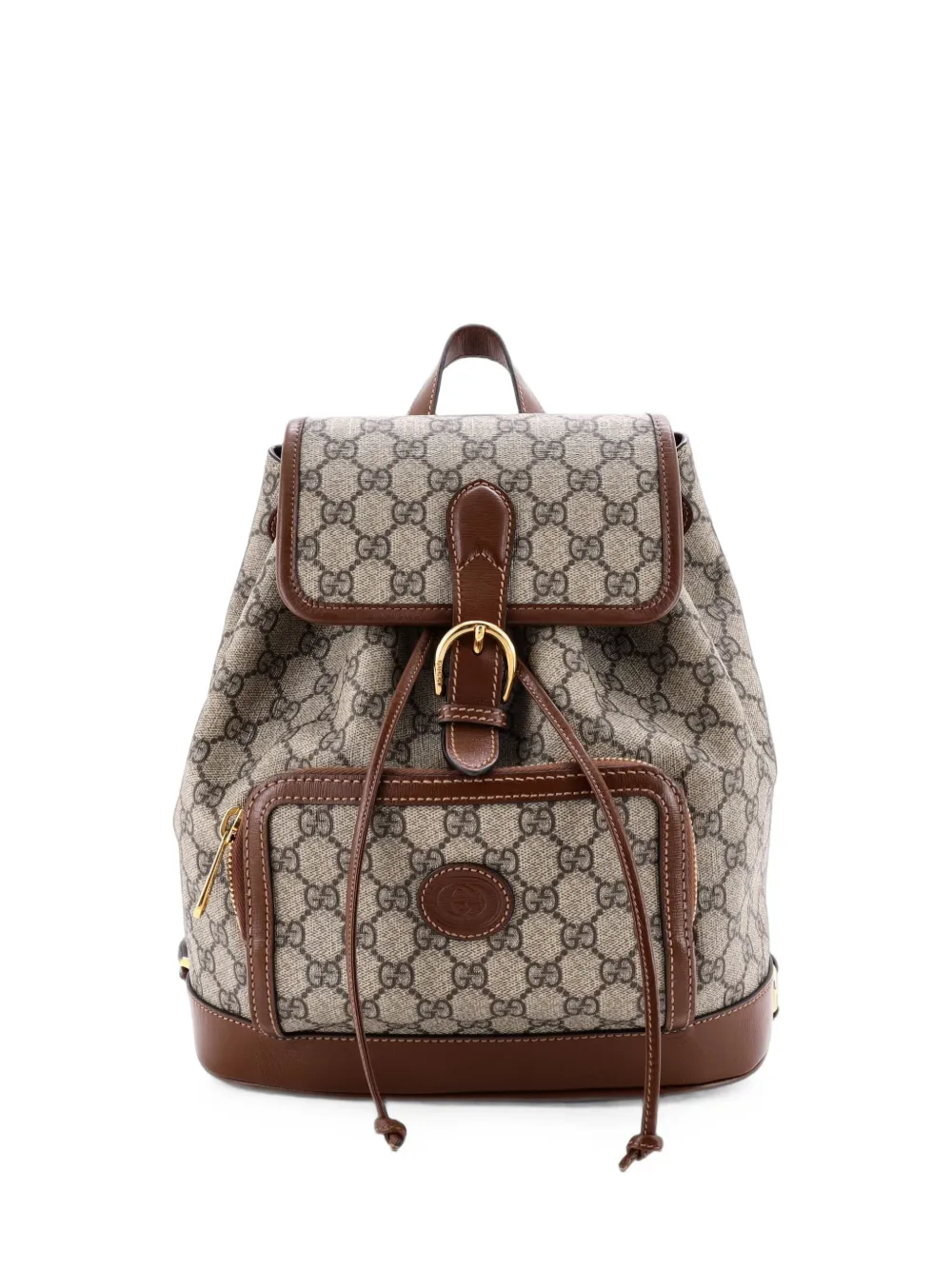 Gucci Pre-Owned Zaino GG medio con coulisse - Marrone