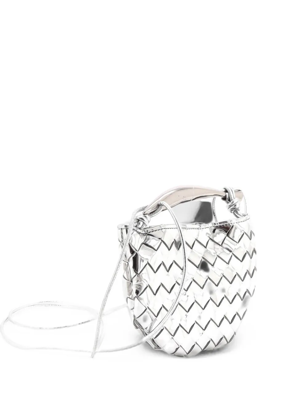 Bottega Veneta Pre-Owned Sardine Top Handle Bag Metallic Leather Mini crossbody bag - Silber