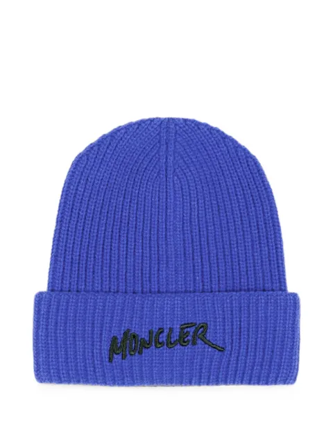 Moncler Enfant ribbed-knit logo-embroidered beanie hat