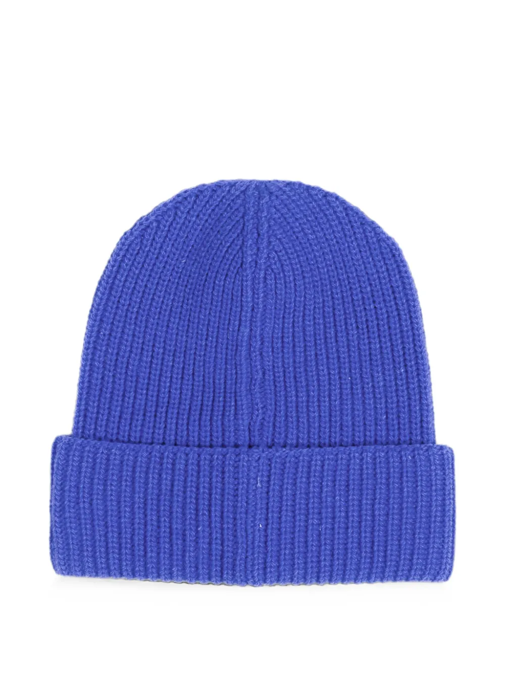 Moncler Enfant Ribgebreide muts met geborduurd logo Blauw