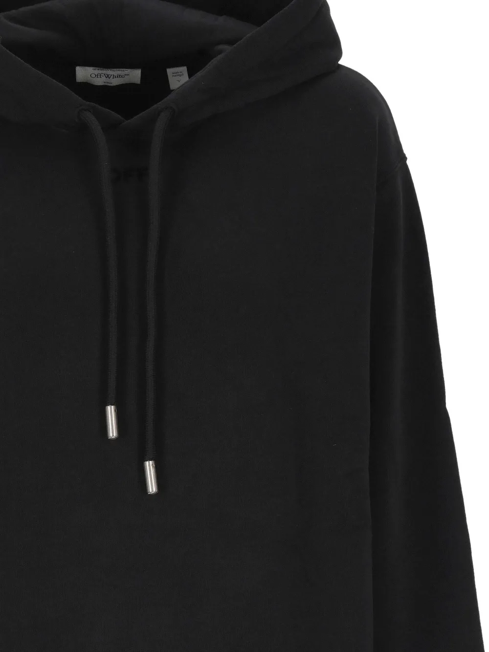 Off-White embroidered-logo drawstring hoodie Zwart