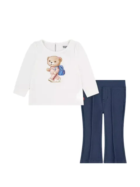 Levi's Kids teddy-print long-sleeve T-shirt set