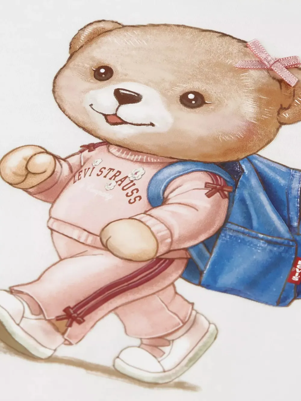 Levi's Kids T-shirt met teddybeerprint Wit
