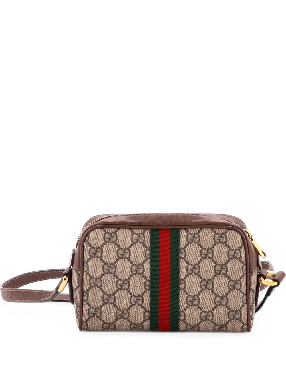 Gucci Pre-Owned Borsa a tracolla Ophidia mini in tela cerata GG - Marrone