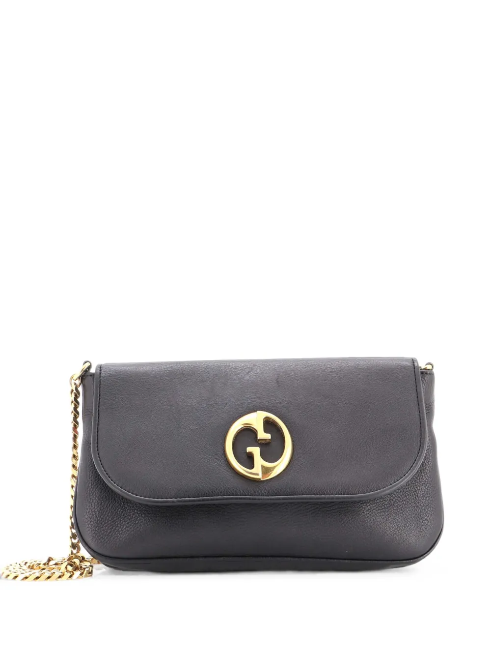 Gucci Pre-Owned Borsa a spalla media in pelle con catena 1973 - Nero