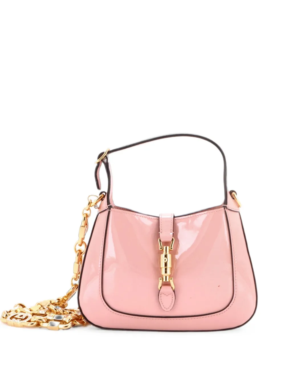Gucci Pre-Owned Jackie 1961 Chain Hobo Patent Mini shoulder bag - Rosa