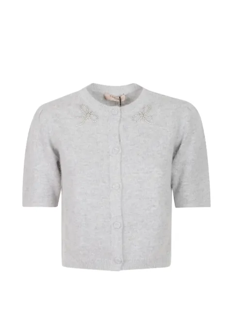 TWINSET cardigan à détail de nœud et manches courtes