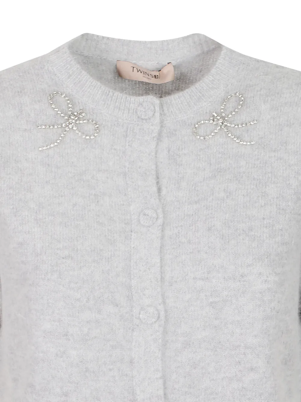TWINSET Vest verfraaid met strik en korte mouwen Grijs