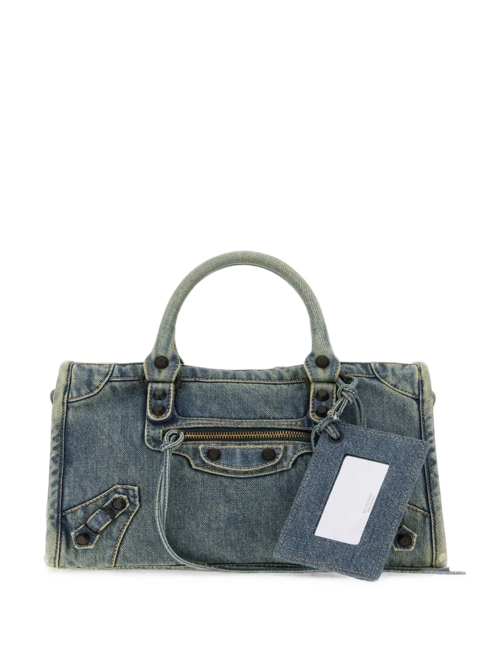 Balenciaga small Le City denim tote bag - Blu