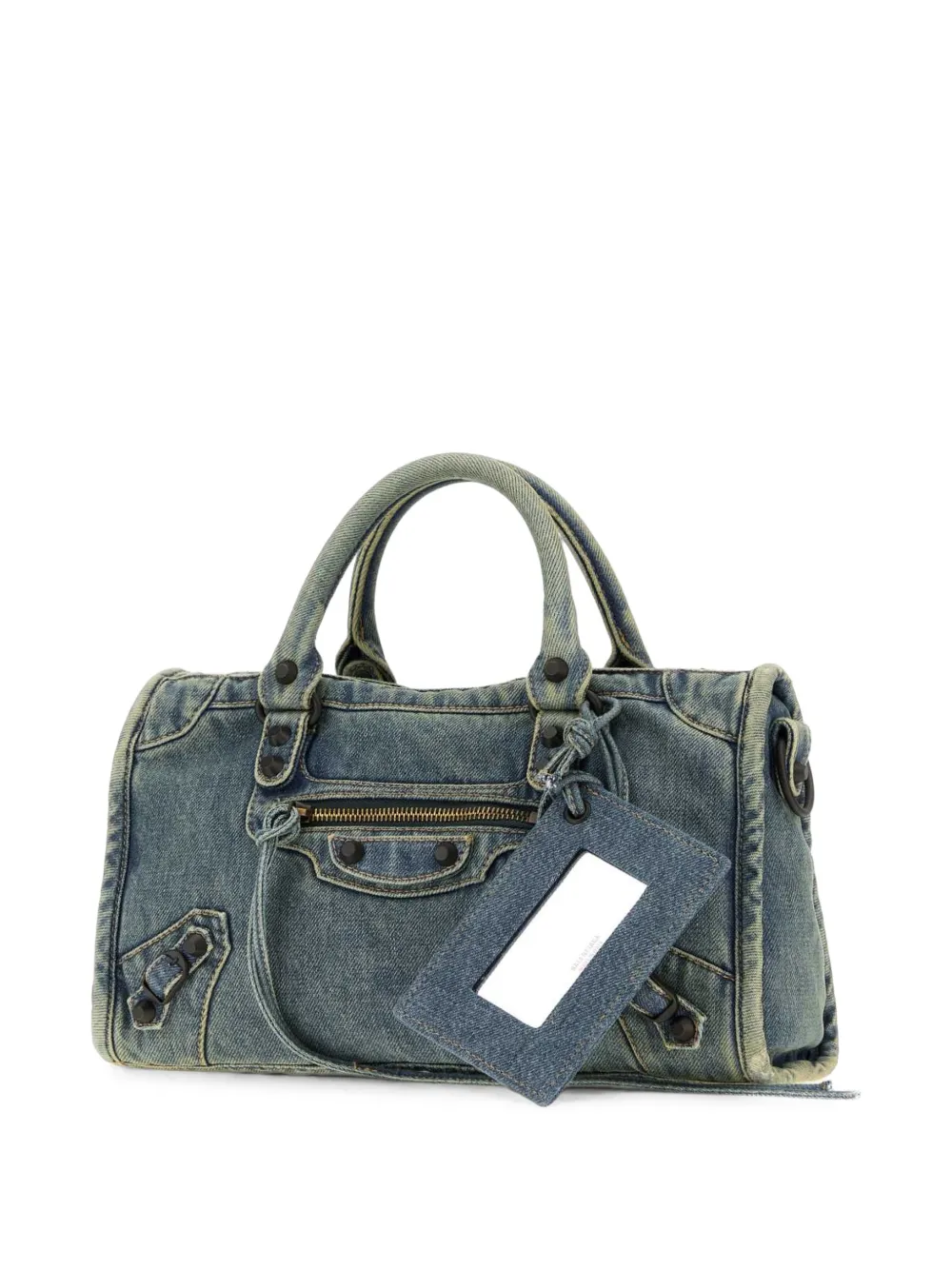 Balenciaga small Le City denim tote bag Blauw