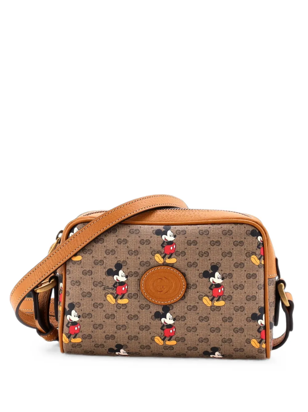Gucci Pre-Owned Disney Mickey Mouse Shoulder Bag Printed Mini GG Coated Canvas Mini crossbody bag - Braun