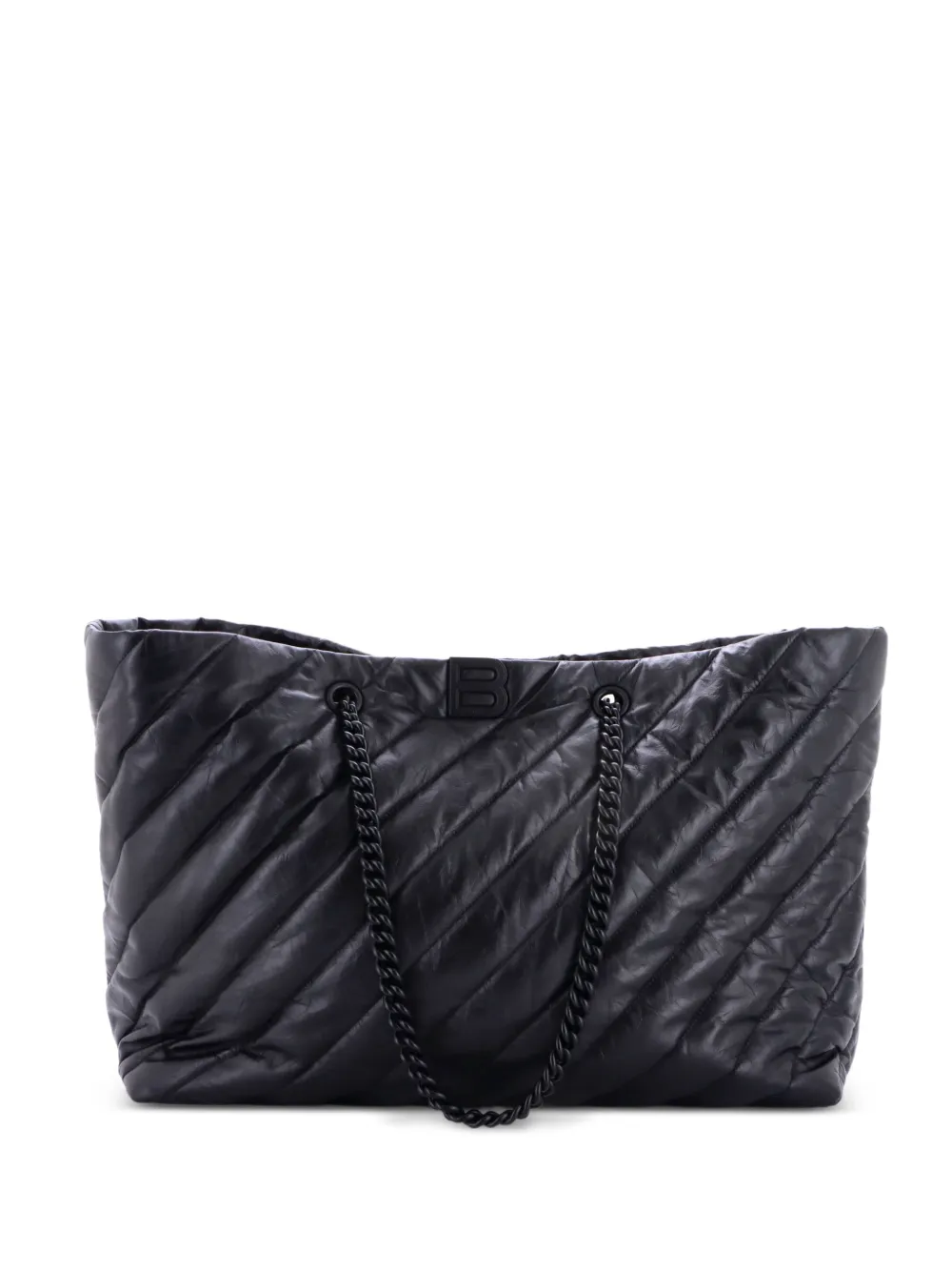 Balenciaga Pre-Owned Crush Carry All Chain Quilted Leather Large tote bag - Nero