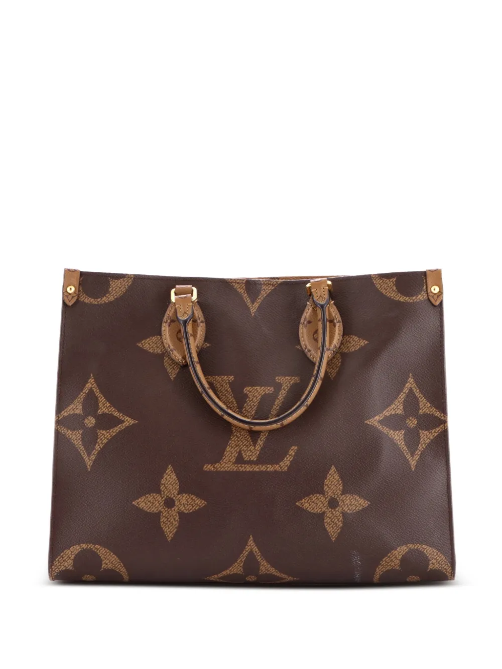Louis Vuitton Pre-Owned Borsa a spalla OnTheGo MM in tela Monogram Reverse Giant - Marrone