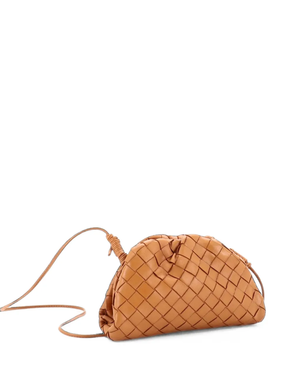 Bottega Veneta Pre-Owned Borsa a tracolla The Pouch mini in nappa con design Intrecciato - Marrone
