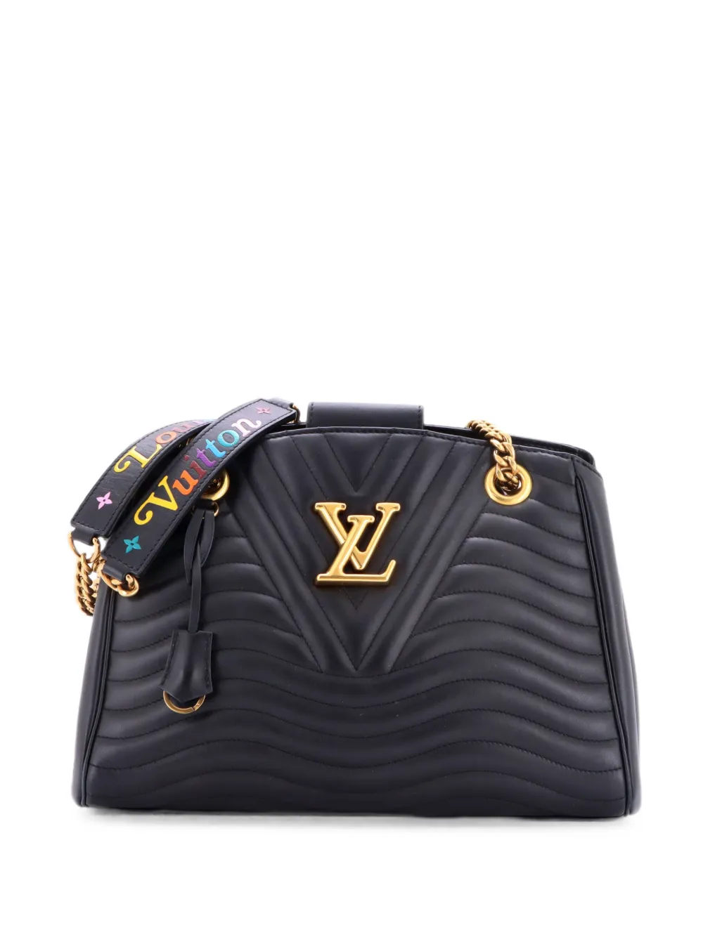 Louis Vuitton Pre-Owned Gesteppte New Wave Chain Tote Schultertasche - Schwarz