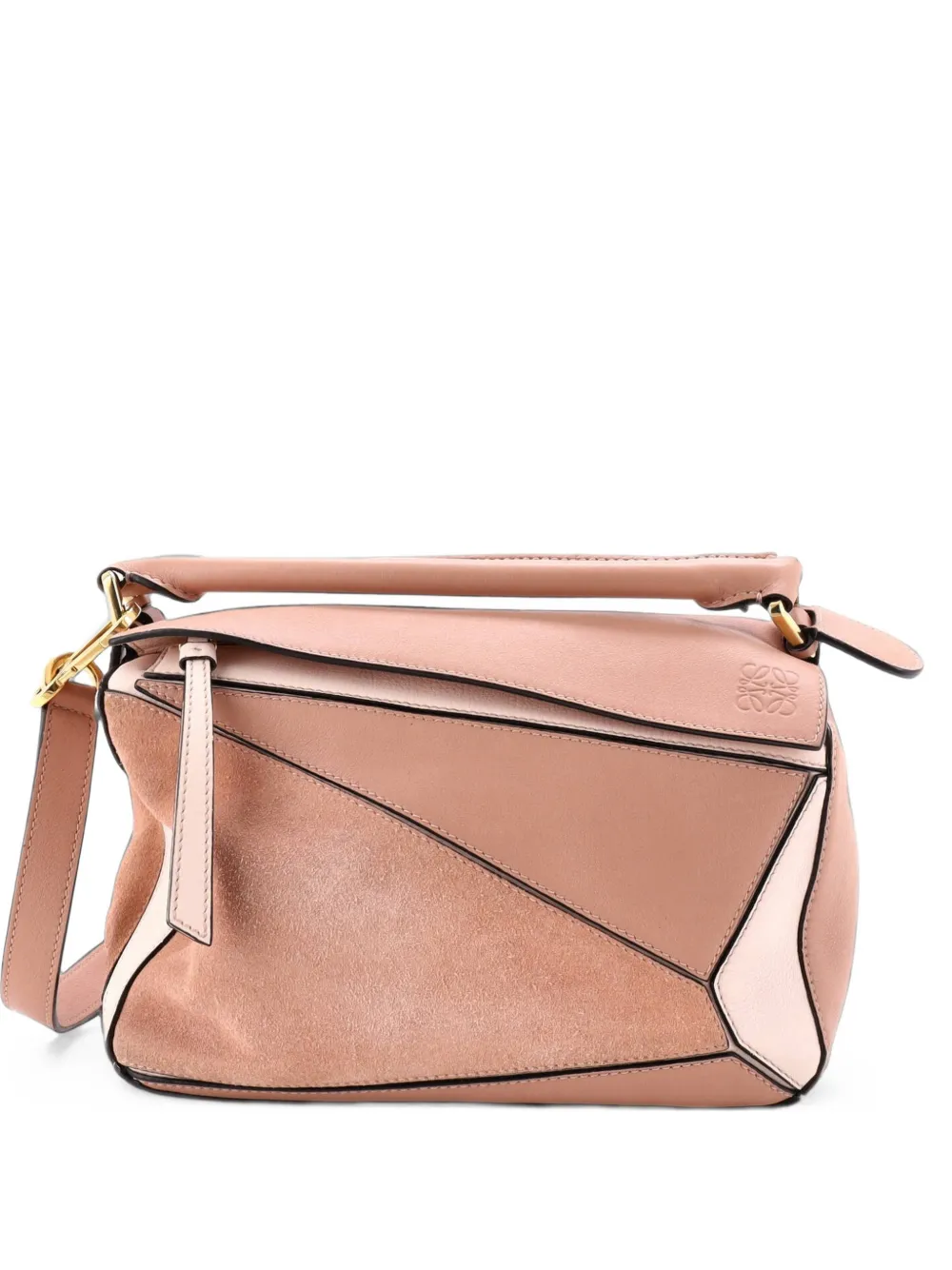 Loewe Pre-Owned Kleine Puzzle Satchel-Tasche aus Leder und Wildleder - Rosa
