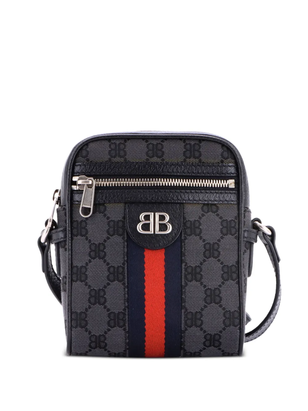 Balenciaga Pre-Owned x Gucci The Hacker Project Zip Messenger Bag BB Canvas Mini crossbody bag - Schwarz