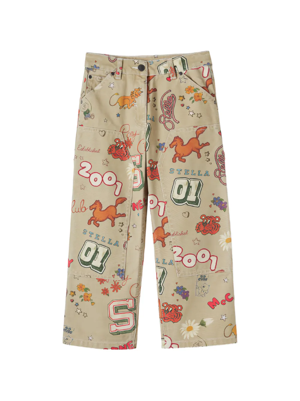Stella McCartney Kids Trainingsbroek met print Beige