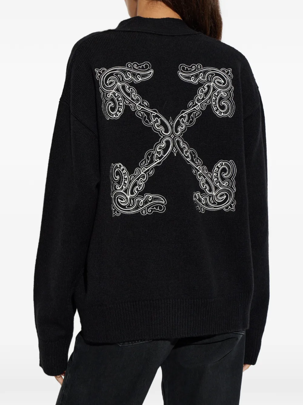 Off-White Vest met borduurwerk en logopatch Zwart