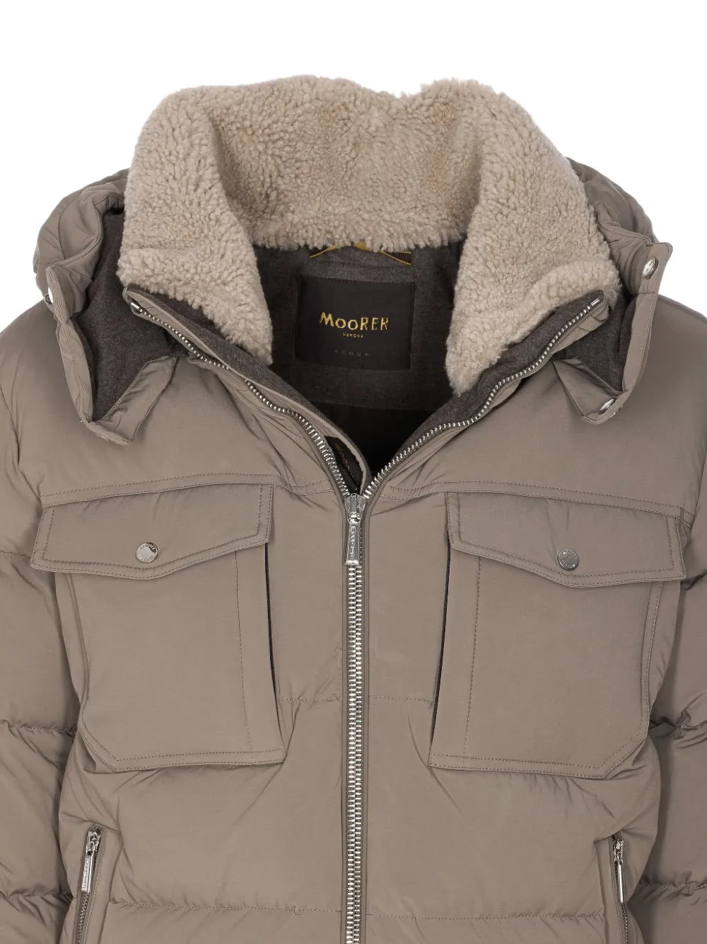 Moorer Alarick-KN quilted hooded jacket Beige