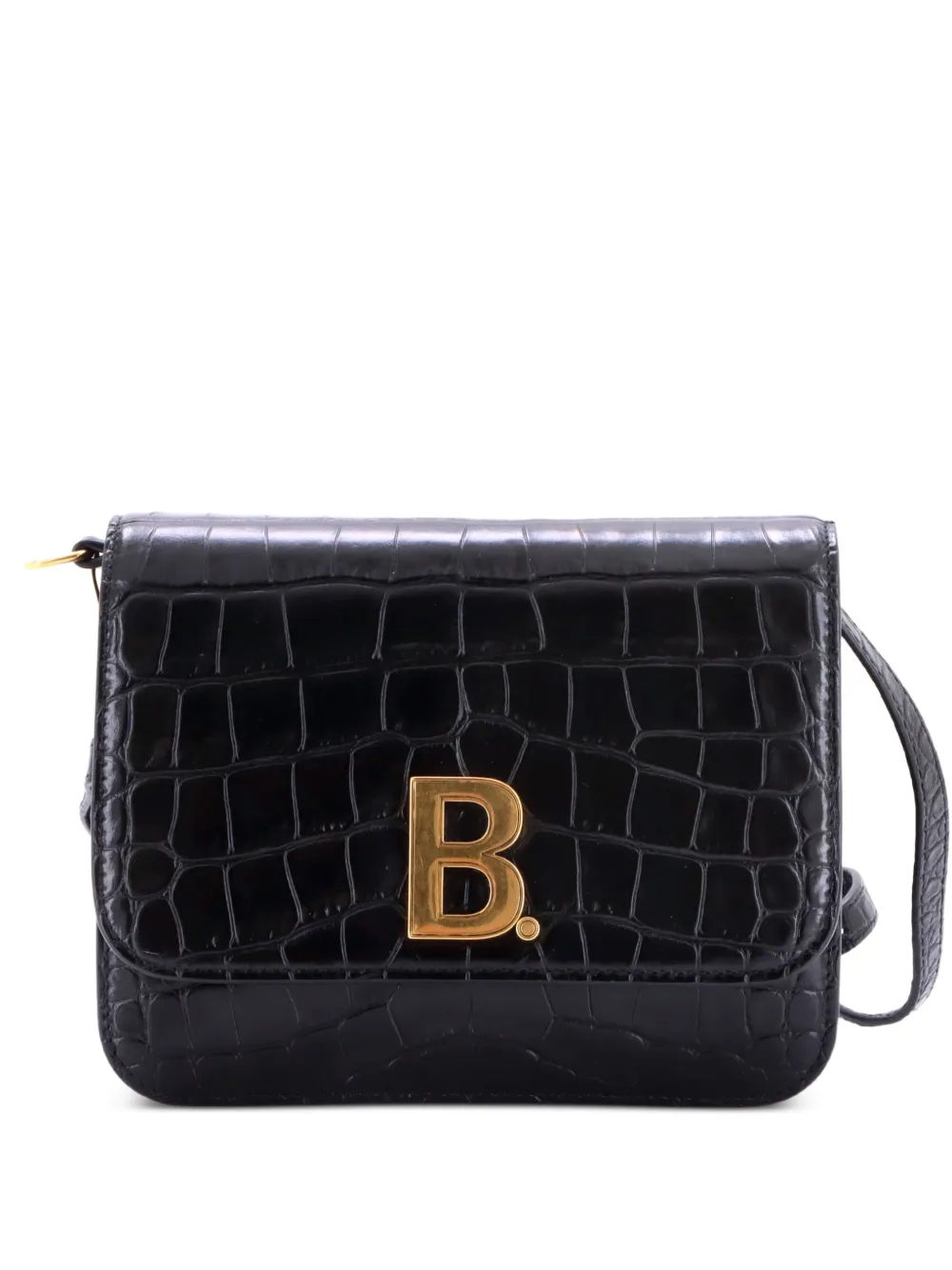 Balenciaga Pre-Owned Borsa a tracolla B. Dot piccola in pelle goffrata effetto coccodrillo - Nero