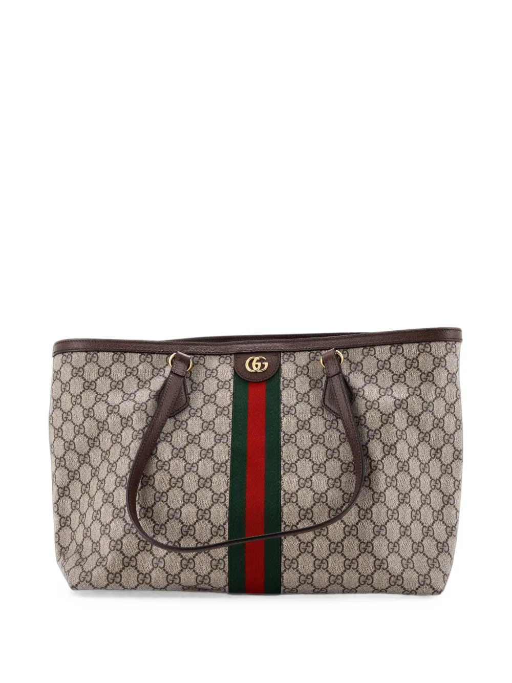 Gucci Pre-Owned Borsa tote Ophidia media in tela cerata GG - Marrone