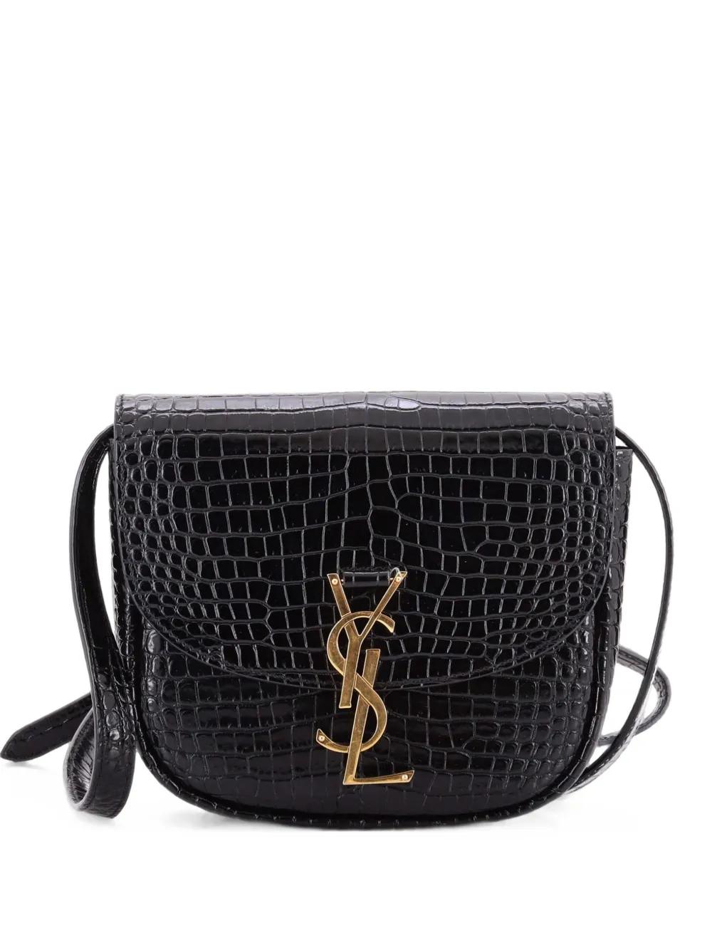 Saint Laurent Pre-Owned Kaia Shoulder Bag Crocodile Embossed Leather Small crossbody bag - Schwarz