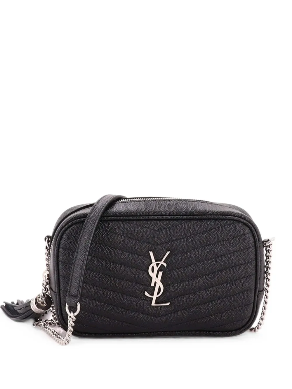 Saint Laurent Pre-Owned Mini LouLou Matelasse Umhängetasche mit Zickzackmuster - Schwarz