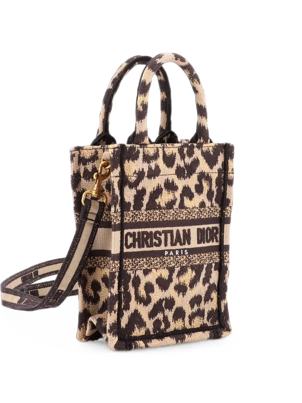 Christian Dior Pre-Owned Book Mizza Embroidered Canvas Vertical tote bag - Braun