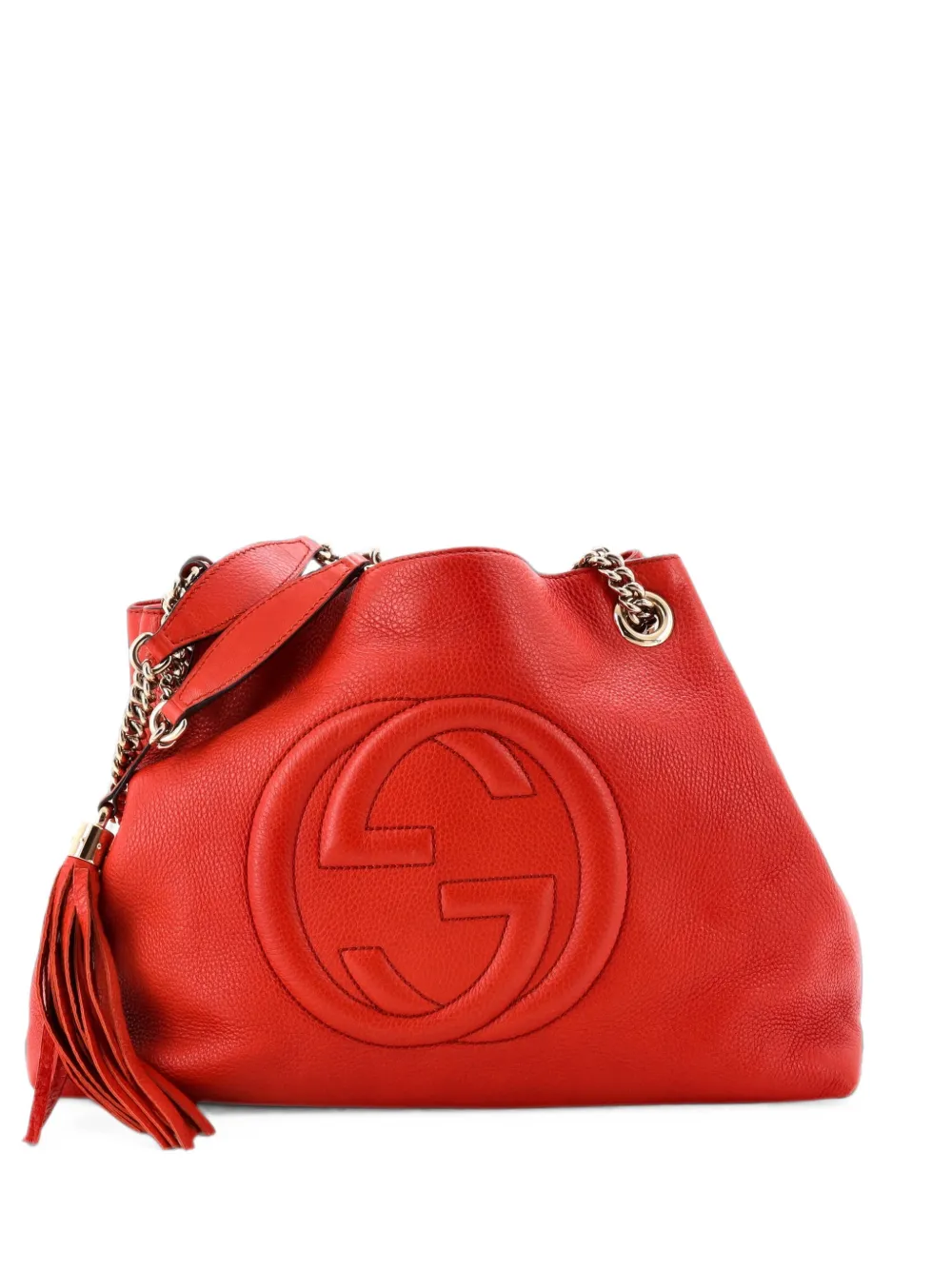 Gucci Pre-Owned Borsa a spalla Soho media in pelle con manici a catena - Rosso