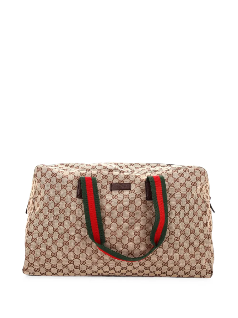 Gucci Pre-Owned Web Carry On Duffle Bag GG Canvas Large travel bag - Marrone
