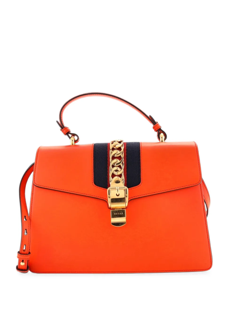 Gucci Pre-Owned Borsa a tracolla Sylvie media in pelle con manico - Arancione