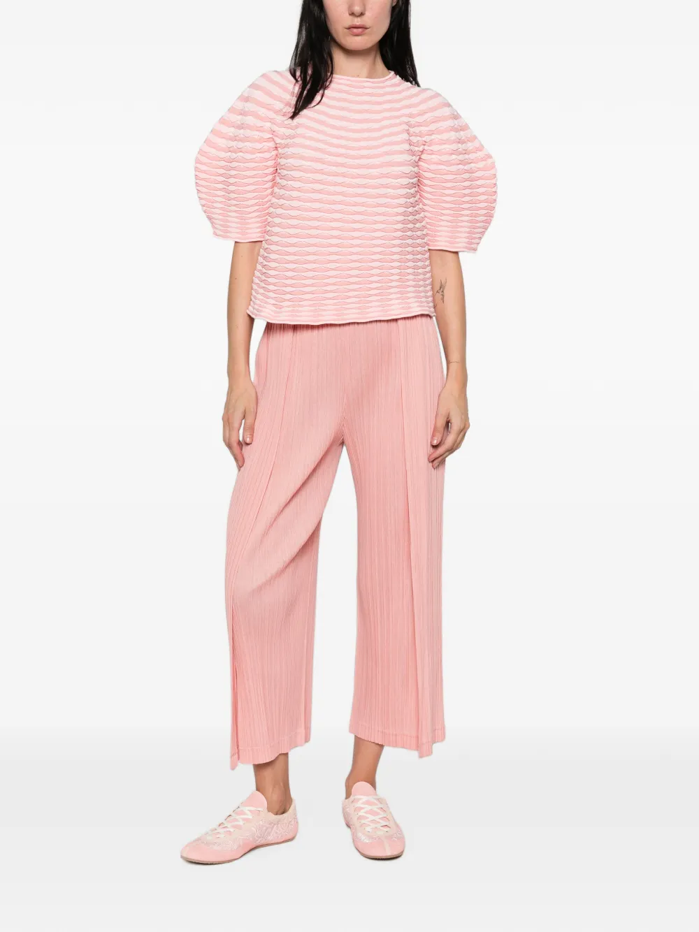 Pleats Please Issey Miyake Straight plooibroek Roze