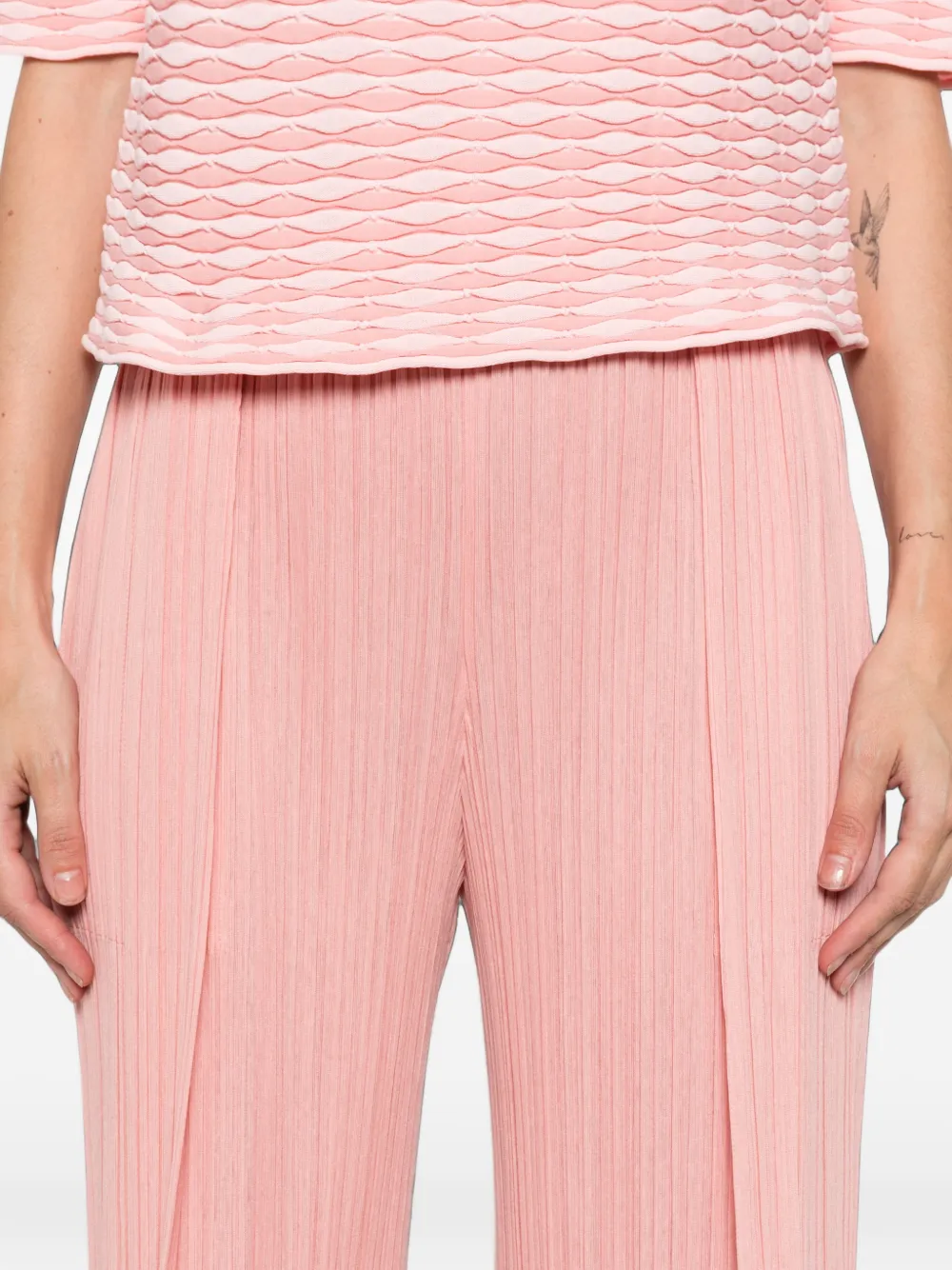 Pleats Please Issey Miyake Straight plooibroek Roze