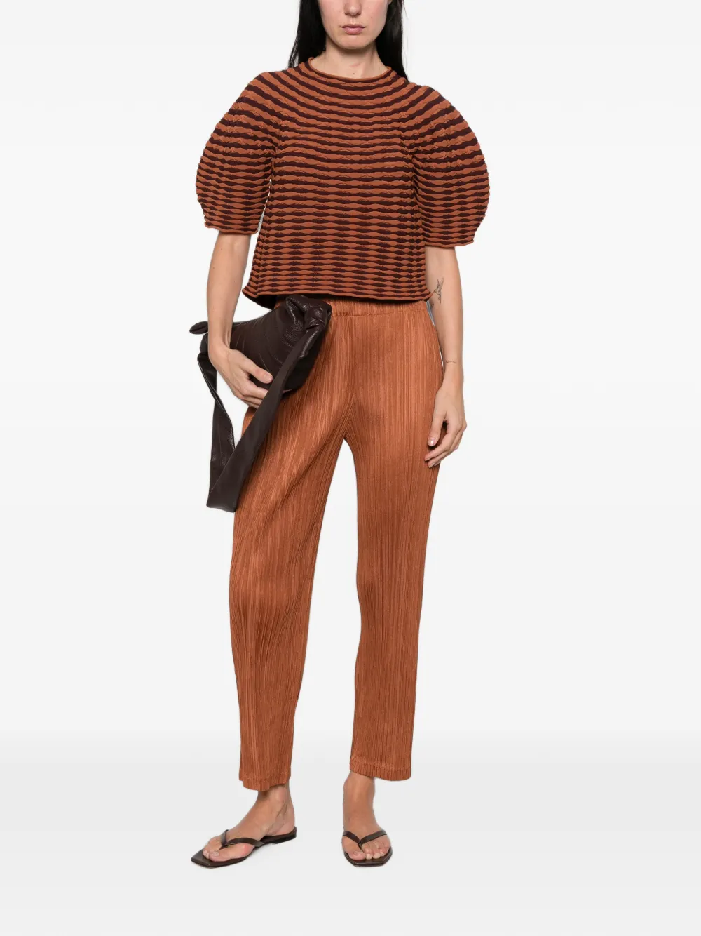 Pleats Please Issey Miyake Pleats Please broek Bruin