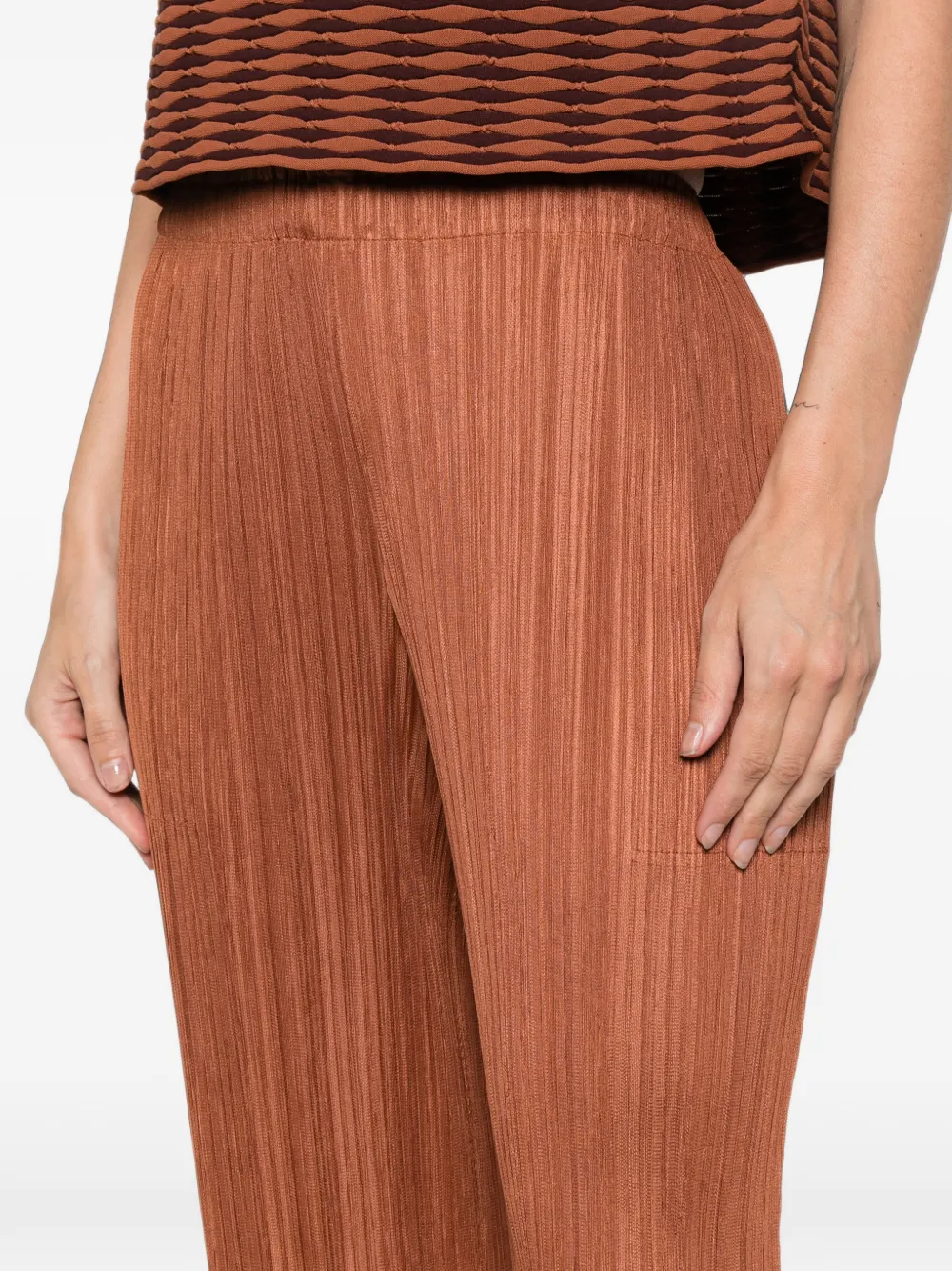 Pleats Please Issey Miyake Pleats Please broek Bruin