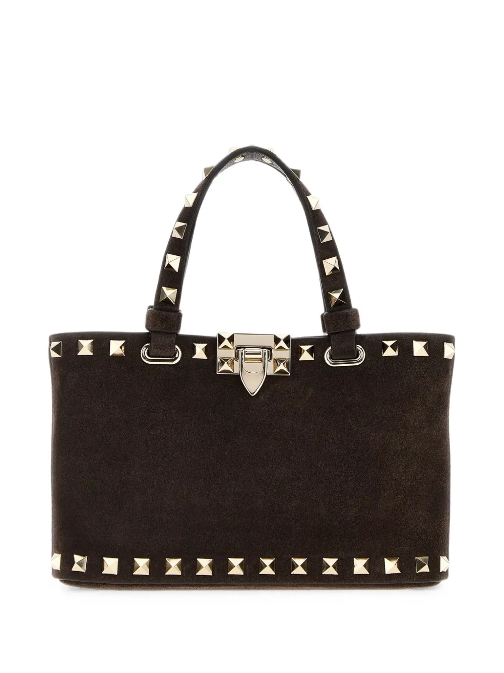 Valentino Garavani Rockstud Mini Suede Shopping Bag In Pink