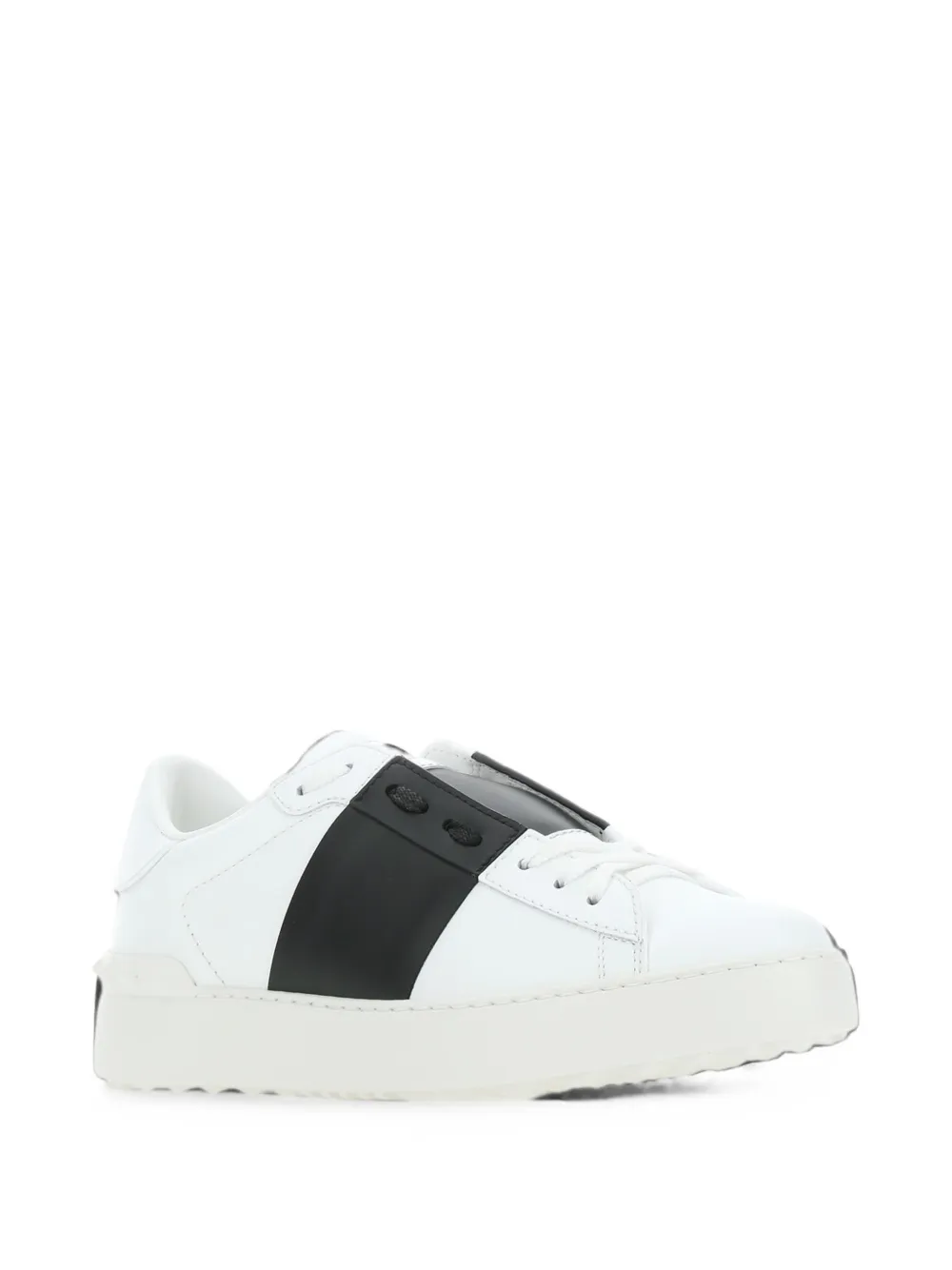 Valentino Garavani Open Rockstud leather sneakers Wit