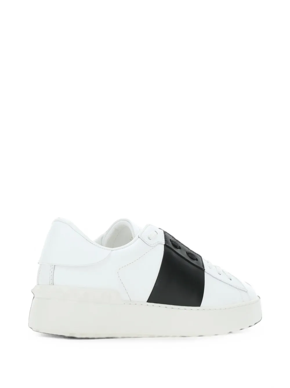 Valentino Garavani Open Rockstud leather sneakers Wit
