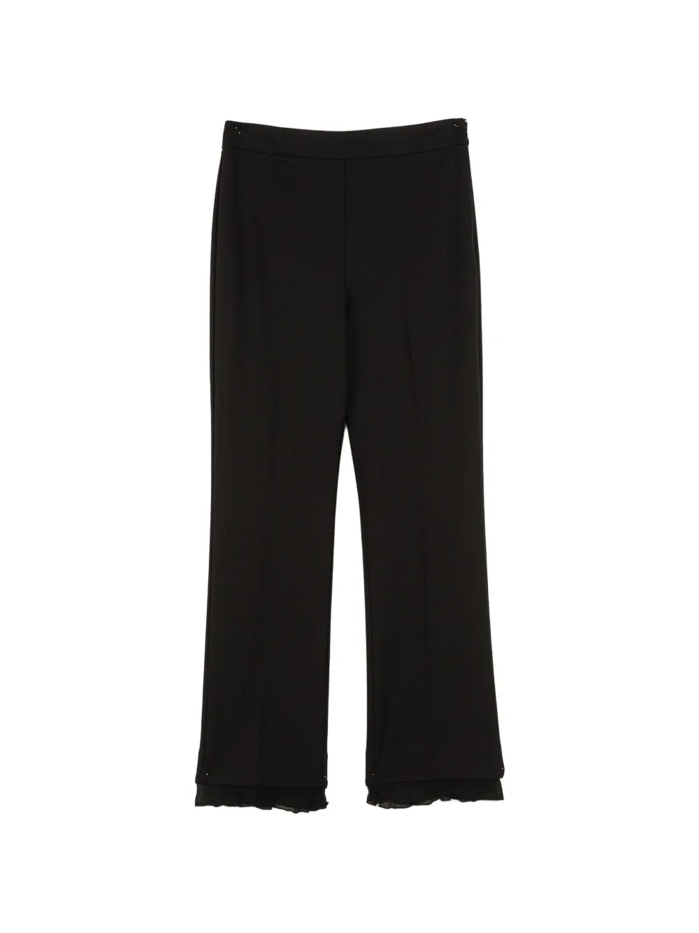 TWINSET ruffle-trim trousers - Nero