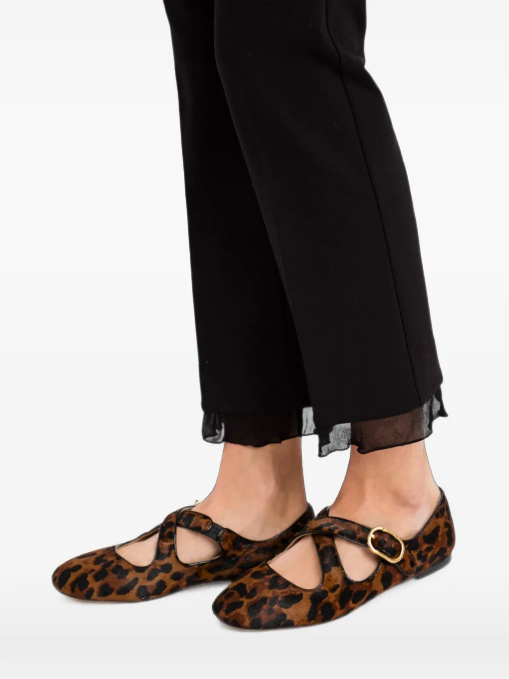 TWINSET Broek met ruches Zwart