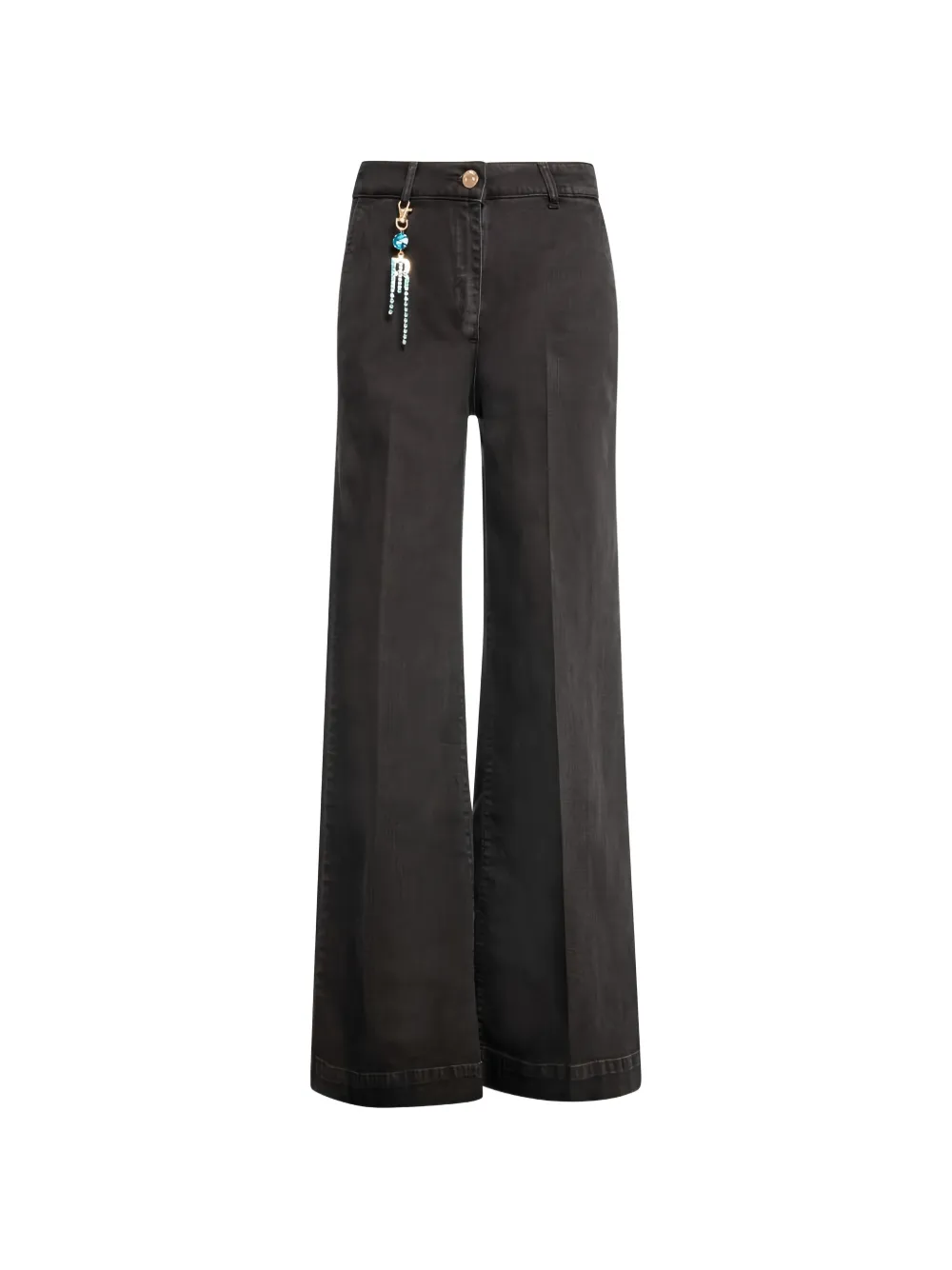 FRACOMINA charm-detail wide-leg jeans - Nero