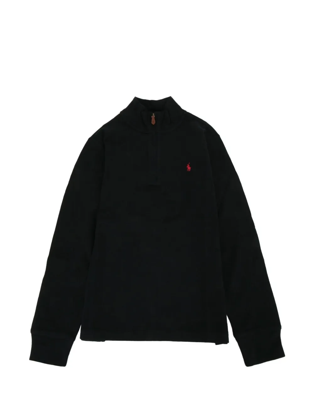 POLO RALPH LAUREN KIDS Pony quarter-zip sweater - Nero